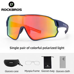 Outdoor Eyewear ROCKBROS Cycling Glasses Polarized Sport Bike UV400 Bike Glasses Goggles Men Women Bicycle Googles Mtb Running Sunglasses 230608