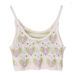 Women's Tanks Summer Crochet-Tank Top Knit Vest Tops Boho-Camisole Beachwear Sleeveless Streetwear Small Suspender Drop