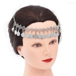 Hair Clips Vintage Coin Women Headband Tassel Bohemian Ethnic Pendant Statement Jewelry Charms Carved Turkish Hairwear Female