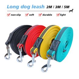 Dog Collars Leashes Non Slip Long Leash 2M 3M 5M Big Large Pet Training 2 3 5 Metres Cat Rubber Lead Rope Line Red Black Accessories Z0609