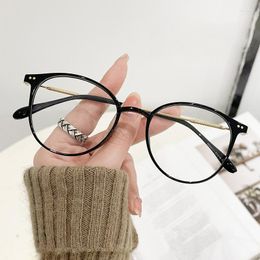 Sunglasses Round Frame Myopia Glasses Anti Blue Light Computer Eyeglasses Women Anti-radiation Optical Spectacle Eyewear With Diopter