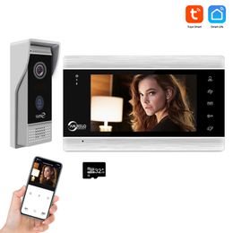 Anjielosmart WiFi Video Intercom For Apartment Home Tuya Video Doorbell Door Phone WiFi Wireless Video Intercom System For Home