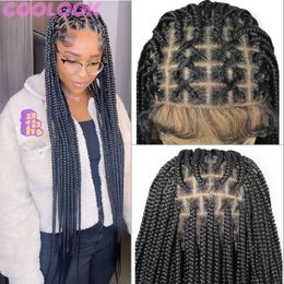 Lace Full Lace Box Braid Lace Front Super Long Criss Cross Knotless Braids Ombre Synthetic Braided s for Black Women 230608