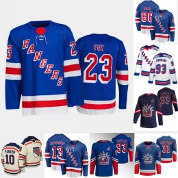 New York''Rangers''#23 Adam Fox Patrick Kane Jersey Ryan Lindgren Igor Shesterkin Artemi Panarin Chris Kreider Mika Zibanejad Kakko Lafreniere Trouba