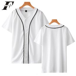 Men's T-Shirts harajuku Solid Color t shirts WomenMen Single Breasted TShirt Summer short sleeve T Shirt Baseball Jersey Teen Clothes 230608