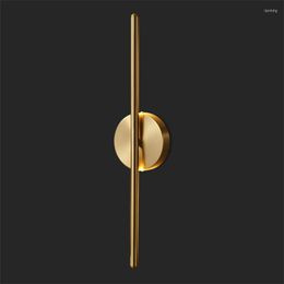 Wall Lamp Modern Italian Copper Strip Decorative Lamps American Vintage Living Room Aisle Sconces Lights Bathroom Mirror Lighting