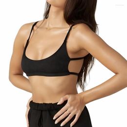 Yoga Outfit Workout Sports Bras Women High Impact Fitness Backless Push Up Crop Top Halter Activewear Tank Tops Gym Wear