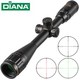 DIANA 6-24X44 Tactical Optic Cross Sight Green Red Illuminated Riflescope Hunting Rifle Scope Sniper Airsoft Air Guns