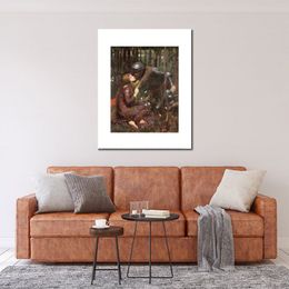 Luxurious Canvas Art Portrait Painting by John William Waterhouse La Belle Dame Sans Merci Hand Painted Study Rooms Decor