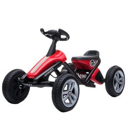 1-3 ages Kids Pedal Go Kart, 4 Wheel Pedal Bicycle with Pedal Brake, Bicycle Rotation System Children Go Kart