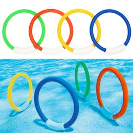 Pool Accessories 4pcs Diving Rings Underwater Swimming Rings Sinking Pool Toy For Kid Children 230608