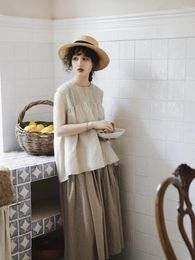Women's Blouses Japanese Women Sleeveless Lace Vest Summer Retro Sweet Cute Shirt Top