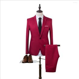 Men's Suits Mens Sets 2 Pcs Slim Fit Coats Tuxedos Groom Groomsman Formal Work Casual
