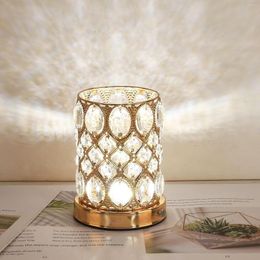 Night Lights Crystal Lampshade LED Table Lamp Romantic Desk Lamps Dimmable USB Charging Light Modern Bedside For Home Nursery