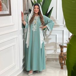 Ethnic Clothing Two Pieces Set Abaya Femme Dubai Turkish Fashion Women Muslim Sets Embroidery Elegant Clothes For