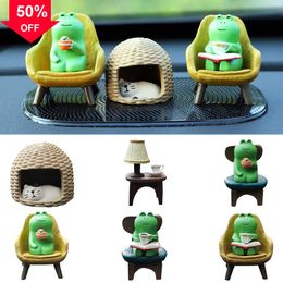 New Japanese Cute Frog Car Decoration Cartoon Animal Cat Ornaments Car Interior Decoration Office Table Ornaments