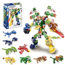 Dinozor bina oyuncakları set robot yapı blokları 8'de 1 tuğla gövdesi eğitim oyuncak kiti doğum günü hediyesi çocuklar için erkek kızlar 791 adet