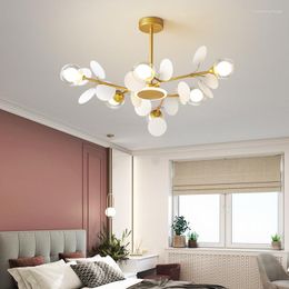 Chandeliers Nordic Gold Ceiling Chandelier Lighting For Bedroom Living Room Dining 3 Lights Dimmable Home Lamps Indoor Light Fixtures