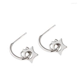 Hoop Earrings 2023 Cool Style Small Design Sense Simple 925 Sterling Silver Star Female