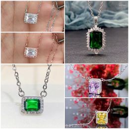 Pendant Necklaces CAOSHI Delicate Modern Style Women Dazzling Rectangular Zirconia Wedding Party Accessories Luxury Jewellery Gift