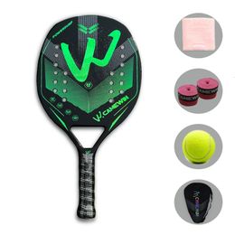 Tennis Rackets 5 IN 1 3K Camewin 4006 Full Carbon Fibre Rough Beach Racket Bag Send Premium Sweatband Plus Padel Sports Entertainment 230608