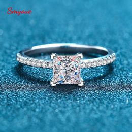 Wedding Rings Smyoue Real 12CT Princess Cut Ring for Women Sparkling Gemstone Engagement S925 Silver Plated Pt950 GRA 230608