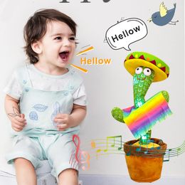 Decorative Objects Figurines Dancing Cactus Repeat Talking Toy Song Speaker Wriggle Dancing Sing Toy Talk Plushie Stuffed Toys for Baby Adult Toys Gifts 230608