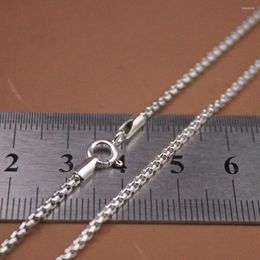 Chains Real 925 Sterling Silver Necklace 2mm Round Box Link Chain All Size Available