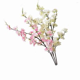 Decorative Flowers 5Pcs Artificial Fake Cherry Blossom Living Room Home Decoration Wedding Party Simulation Dried Flower