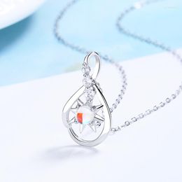 Pendant Necklaces Original Crystals Fashion Classic Mini Pear Silver Colour Chain Jewellery For Girls Women Gifts