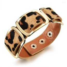 Charm Bracelets Leather Woman & Bangles European American Black/Orange/Leopard Print Colour Women Jewellery Gift PH1004