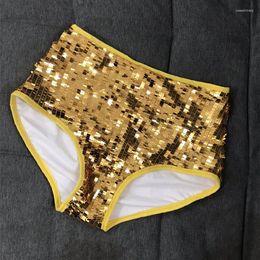 Stage Wear Shiny Elastic Middle Waist Wrap Hip Shorts Sequins Briefs Pants Sexy Jazz Dance Costume DJ Nightclub Gogo Gold Silver
