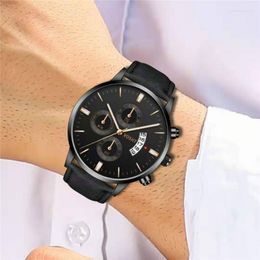 Wristwatches 2023 Casual Man Watches Sport Watch Analog Quartz Business Leather Strap Men Wristwatch Horloges Mannen
