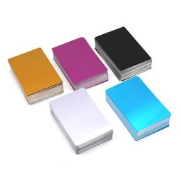 Business Card Files 100Pcs Blank Engraved Custom Visiting Name Cards Aluminium Alloy Drop 230417 Delivery Office School Industrial S Dhk8R