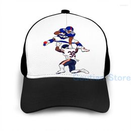 Ball Caps Fashion Saquon Barkley Hurdle Cartoon Basketball Cap Men Women Graphic Print Black Unisex Adult Hat