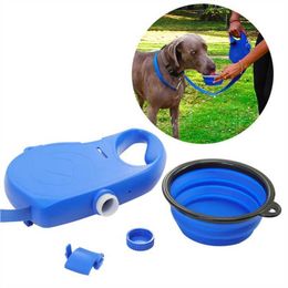 Dog Collars Leashes Nylon 4ft Extendable Leash Water Dispenser for Outdoor Walking Z0609