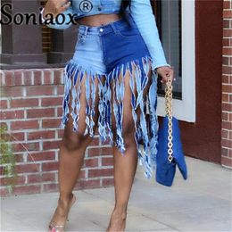 Women's Shorts Tassel Denim Shorts Women Summer High Waist Sexy Night Club Rave Short Jeans Ripped Frayed Shorts Streetwear 230608