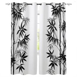 Curtain Bamboo Seamless Vertical Black White Window Home Living Room Decorative Textile Decoration Bedroom Curtains