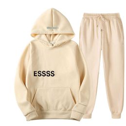 Designer New Tracksuit ESS Brand Printed Sportswear Men 19 Colors Warm Two Pieces Set Loose Hoodie Sweatshirt Pants Sets jogging fashion29ess