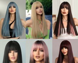 Long Straight Full Head Synthetic Wig: Dull Matte Heat-Resistant Fiber Hairpieces, Versatile Styles to Choose From for That Perfect Look