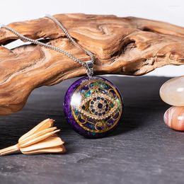 Pendant Necklaces Sacred Geometry Orgone Necklace With Eye - Metatron'S Cube And Energy Stones For Women Men