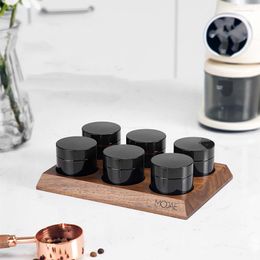 Storage Bottles 6-piece Coffee Bean Jar Bar Multifunctional Display Rack Dispensing Set Barista Tools