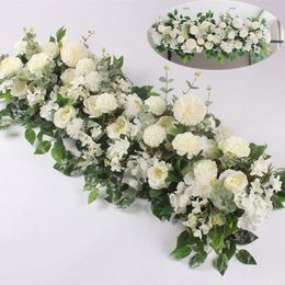 Other Event Party Supplies 50100cm DIY Wedding Artificial Rose Flower Row Wall Arrangement Supplies Wedding Iron Arch Backdrop T Stage Decoration 230608
