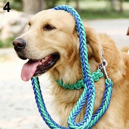 Dog Collars Leashes Hot Sales!!! Durable Nylon 130cm Leash Traction Rope Collar Harness for Medium Large Z0609