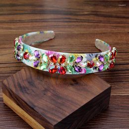 Hair Clips Korean Fashion Accessories Colourful Crystal Chain Headband Elegant Rhinestone Hairband For Charming Women Girls