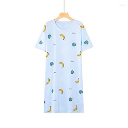 Women's Sleepwear Sanderala Summer Women Cartoon Print Sweet Lingerie Cute Nightgrown Strap Thin Female Nighty Underwear Nightwear