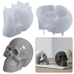 Candles Large Skull Silicone Candle Mold DIY Buck Teeth Skeleton Crystal Resin Epoxy Soap Ice Cube Baking Chocolate Mold Home Decor Gift 230608