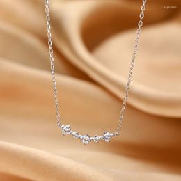 Pendant Necklaces Fashion Korean Temperament Shiny Zircon Arc Necklace For Women Niche Simple Clavicle Chain All-match Student Jewelry