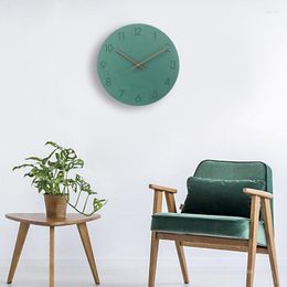 Wall Clocks 29CM Modern Mdf Wooden Board Decor Clock Minimalism Round Color Quartz Silent Living Room Bedroom Study Home