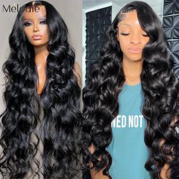 Hair pieces Melodie HD 30 44 Inches 180 Full 360 13x6 Lace Front Human Body Wave 13x4 Frontal Transparent Brazilian 230609